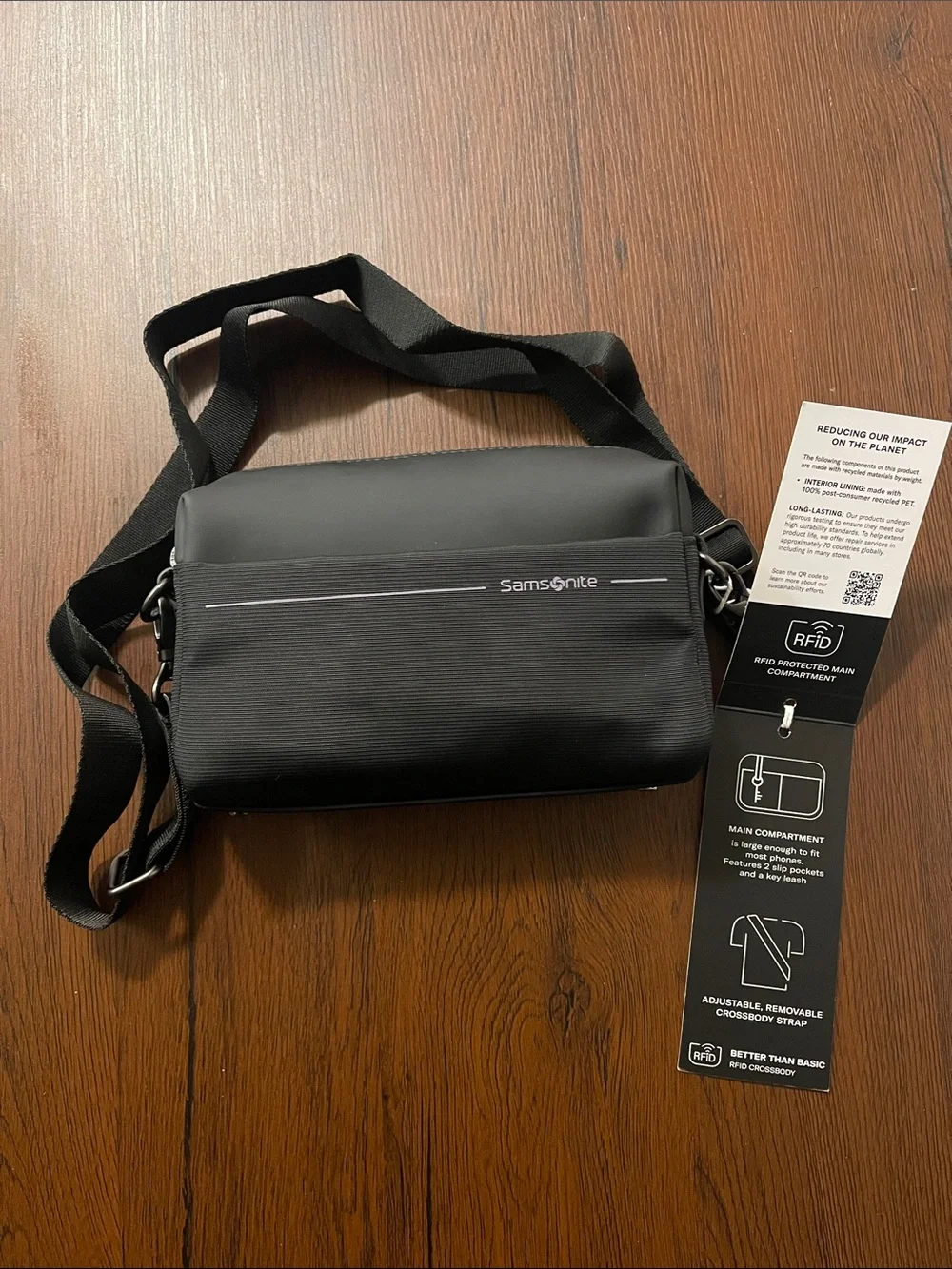Samsonite Black Men's Compact Crossbody Messenger Bag
